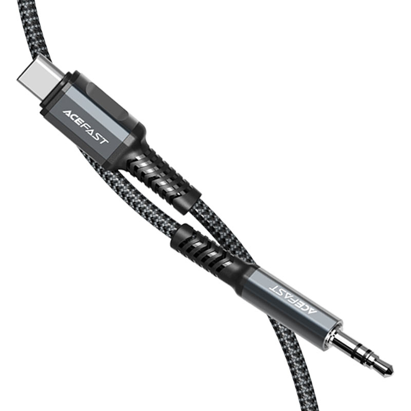 AceFast C1 08 USB-C to 3.5mm Aluminum Alloy Audio Cable - Deep Space Grey