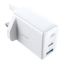 AceFast Fast Charger Wall Charger A8 PD 32W 1xUSB-C + 1xUSB-A - White