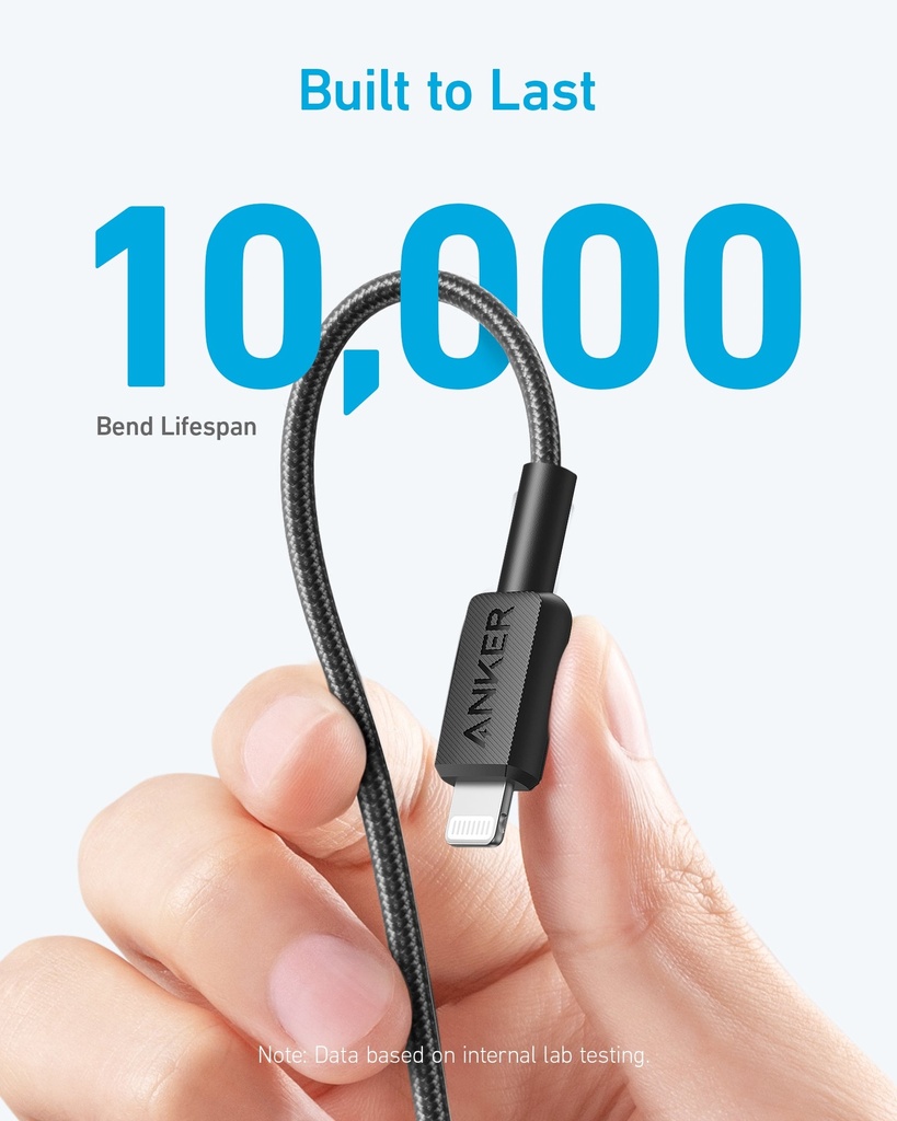 Anker 322 USB-C to Lightning Cable Braided 0.9m/3ft - Black
