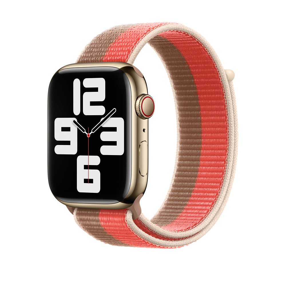 Apple Watch 45mm Pink Pomelo/Tan Sport Loop