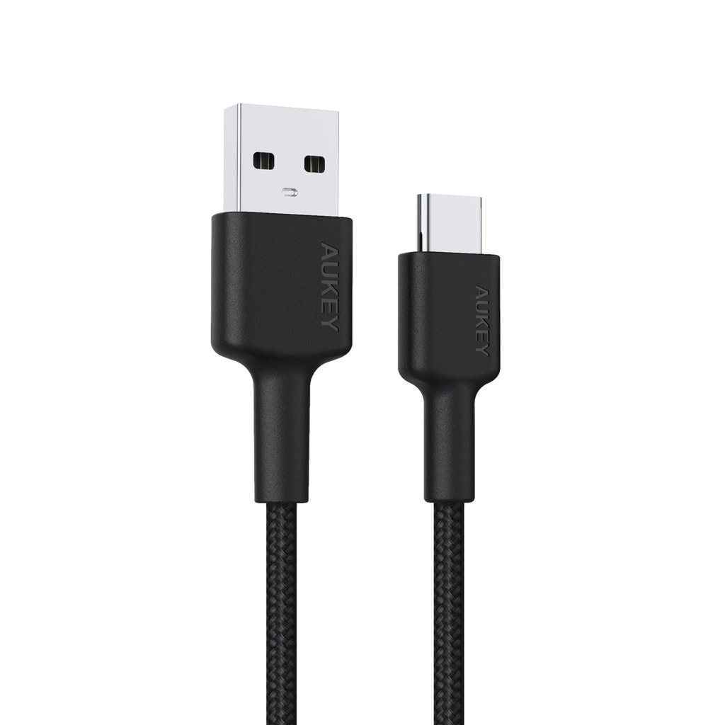 Aukey Braided Nylon USB 2.0 to USB-C Cable 0.9m - Black