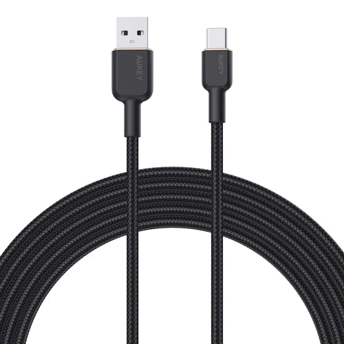 Aukey Circlet AC Nylon braided USB-A to USB-C Cable 0.9m - Black