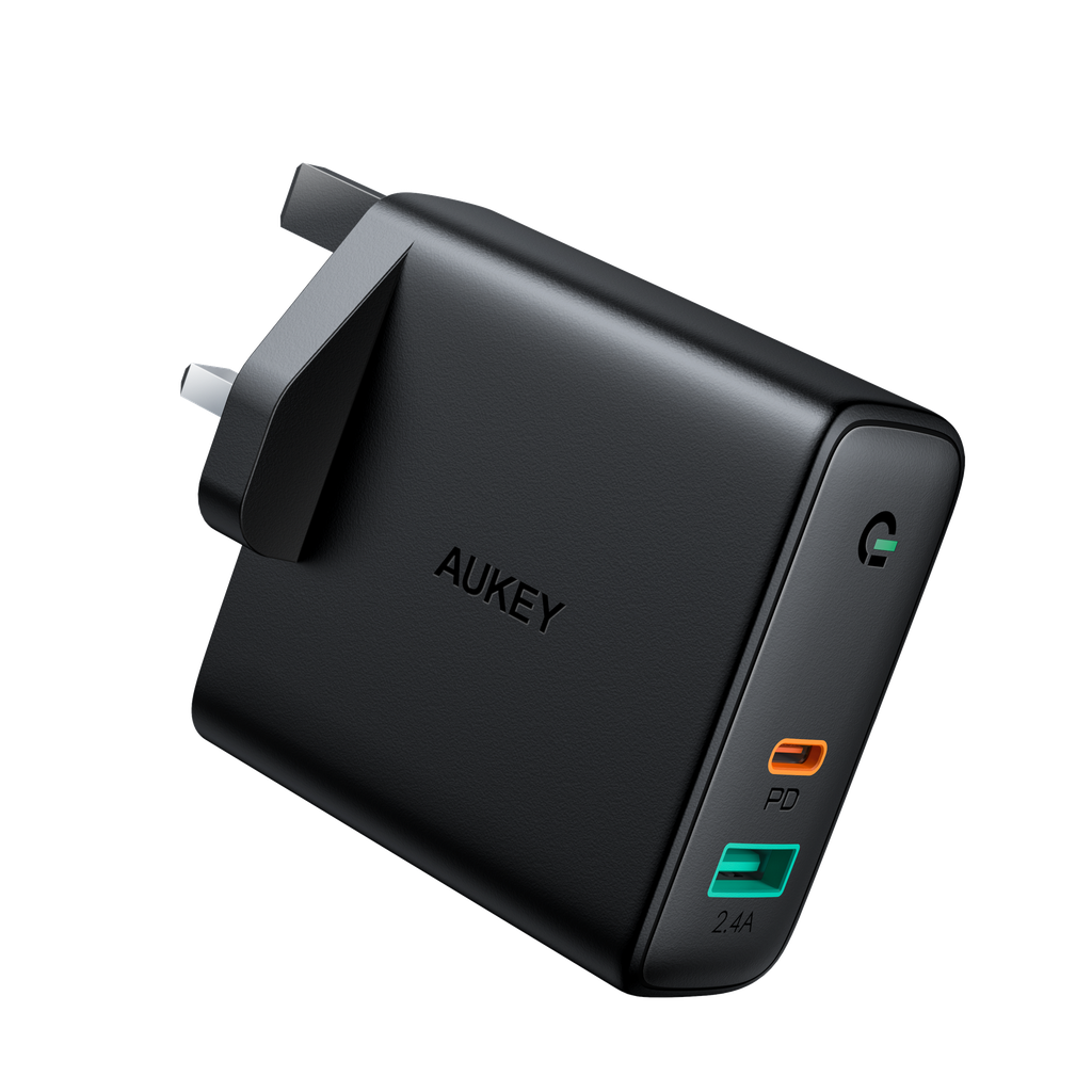 Aukey Focus Mix 60W Dual-Port PD Charger with Dynamic Detect - Black