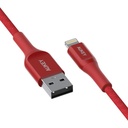 Aukey MFI USB-ATo Lightning Kevlar Cable - 2 Meter - Red