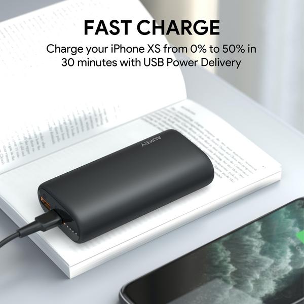 Aukey Sprint Go Mini 10000mAh PD Power Bank - Black