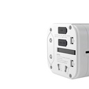 Aukey Universal Adapter with 3 USB Ports - White