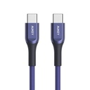 Aukey USB-C To USB-C 60W PD Quick Charger Kevlar Cable - 2m - Blue