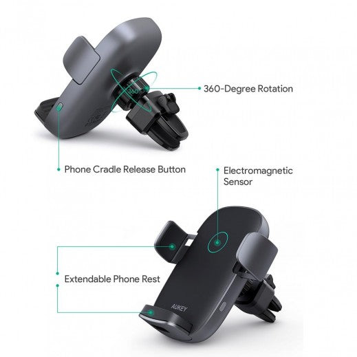 Aukey Wireless Car Charger Phone Mount