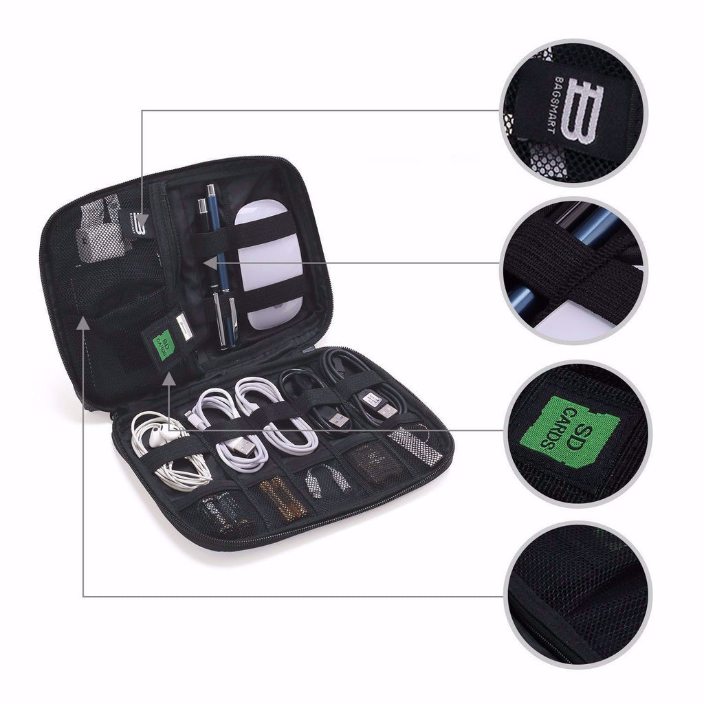 BagSmart Pomona Electronic Organizer - Heather - Black