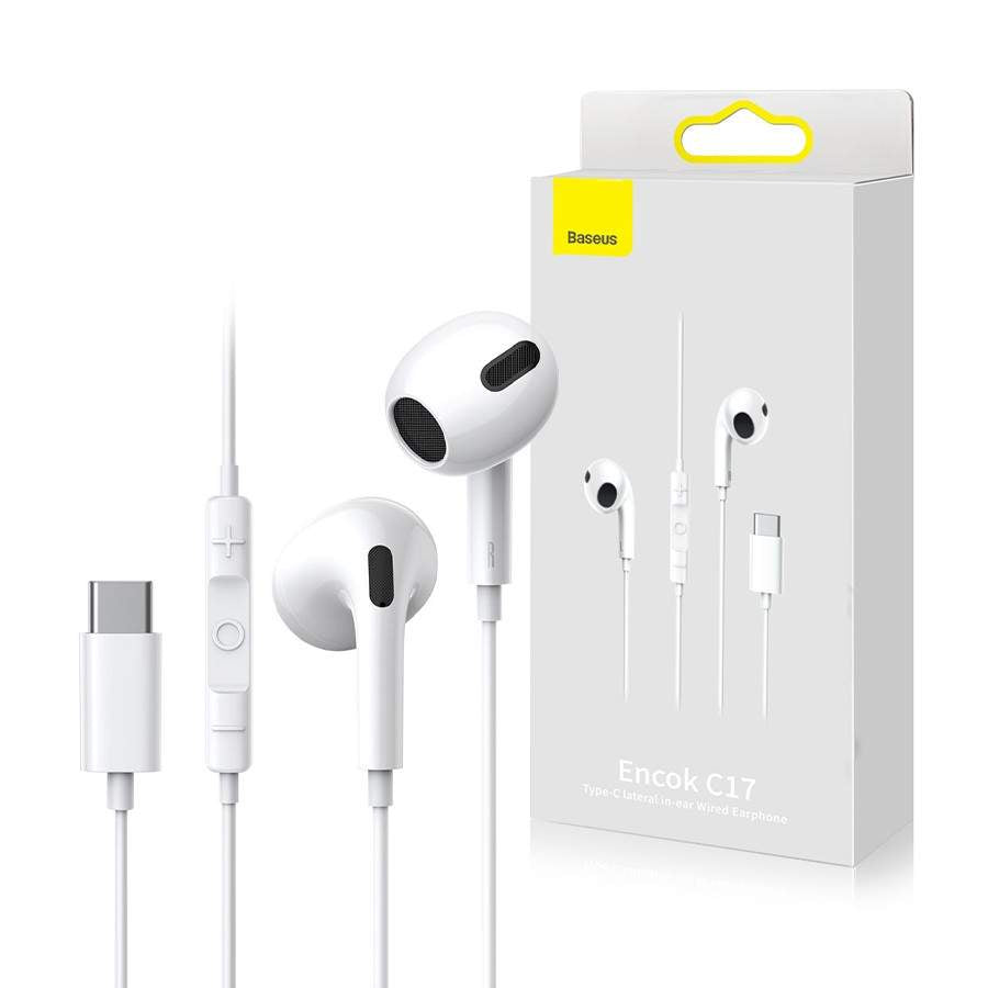 Baseus C17 Enock USB-C lateral In-Ear Wired Earphone - White