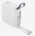 BAZIC GOPORT TRAVEL 10K, 10000mAh UNIVERSAL WALL CHARGER WITH BUILT - IN Cable - White