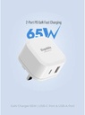 Blupebble 2-Port PD GaN Fast Charger 65W - White