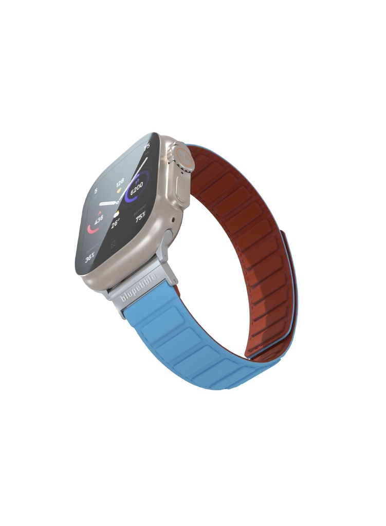 Blupebble Hochfeiler Silicone Reversible Magnetic Strap 49mm / 45mm / 44mm / 42mm Blue/Brown