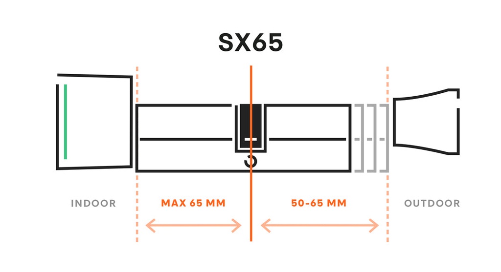 Bold Smart Lock - SX - 65 Smart Cylinder Lock - Silver