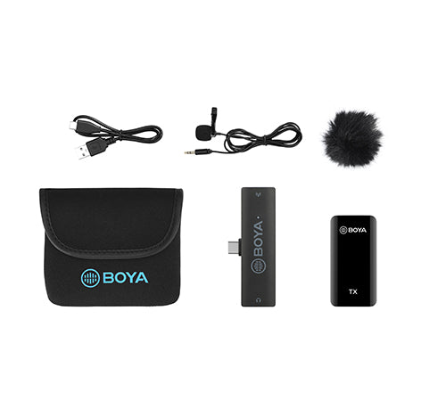 Boya BY - XM6 S5 Ultracompact 2.4GHz Dual - Channel Wireless Microphone System 1 transmitter + 1 receiver with USB-C jack