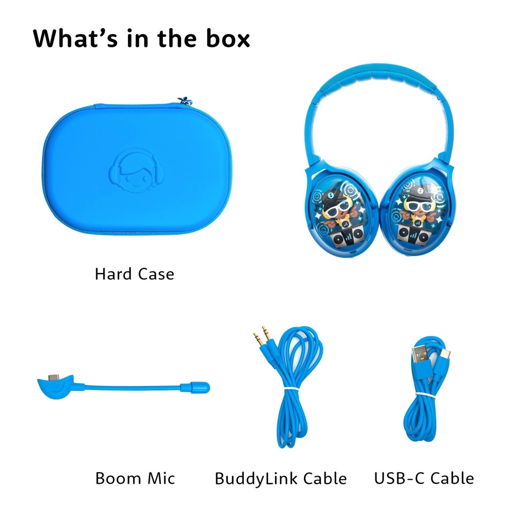 Buddyphones - Cosmos Plus - Active Noise Cancellation Headphone - Cool Blue