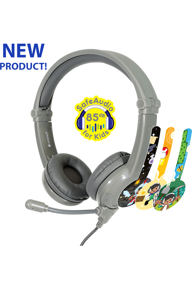 BuddyPhones Galaxy Kids Headphones - Grey