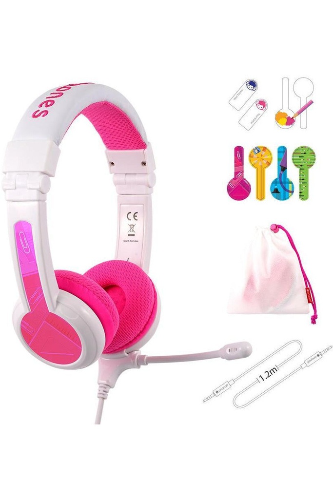 Buddyphones School Plus Headphones With MIC - Pink