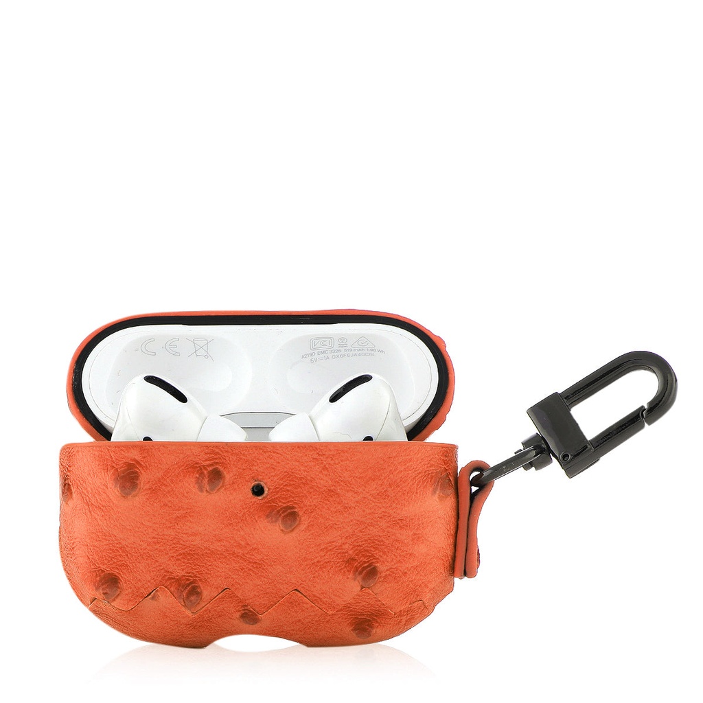 CLOAK - Ostrich Leather Case For AirPods Pro - Orange