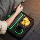 CouchConsole Cup Holder with Phone Stand Tray - Dark Green