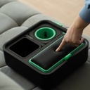 CouchConsole Cup Holder with Phone Stand Tray - Dark Green