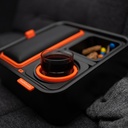 CouchConsole Cup Holder with Phone Stand Tray - Dark Orange