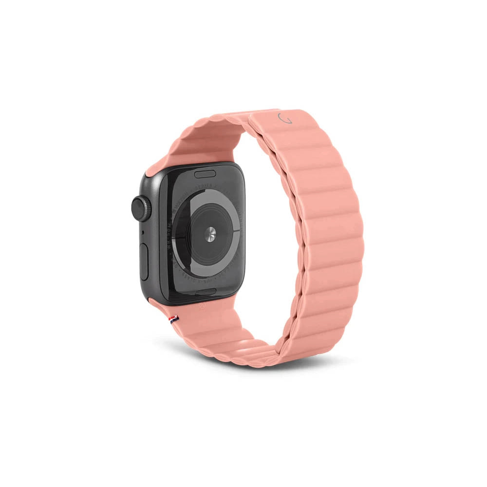 Decoded Apple Watch 49/45/44/42 mm Series 1 8/SE/Ultra Silicone Magnet Traction Strap Lite Peach Pearl