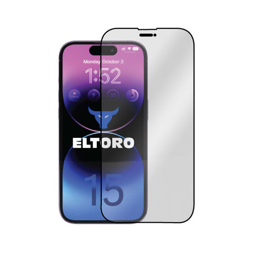 Eltoro Double Strong CF Screen Protector for iPhone 15 Pro - 6.7 - clear with - Black frame