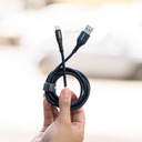 Eltoro USB-A TO Lightning KEVLAR Cable 1.5m with - Black Nylon + DEEP BLUE