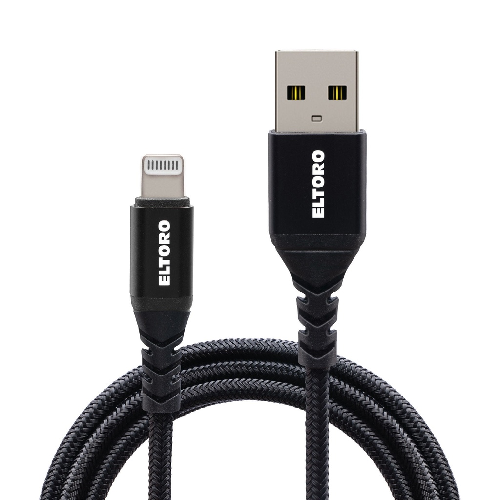 Eltoro USB-A TO Lightning KEVLAR Cable 1m with - Black Nylon