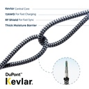 Eltoro USB-A TO Lightning KEVLAR Cable1.5m with - Black Nylon + Gray