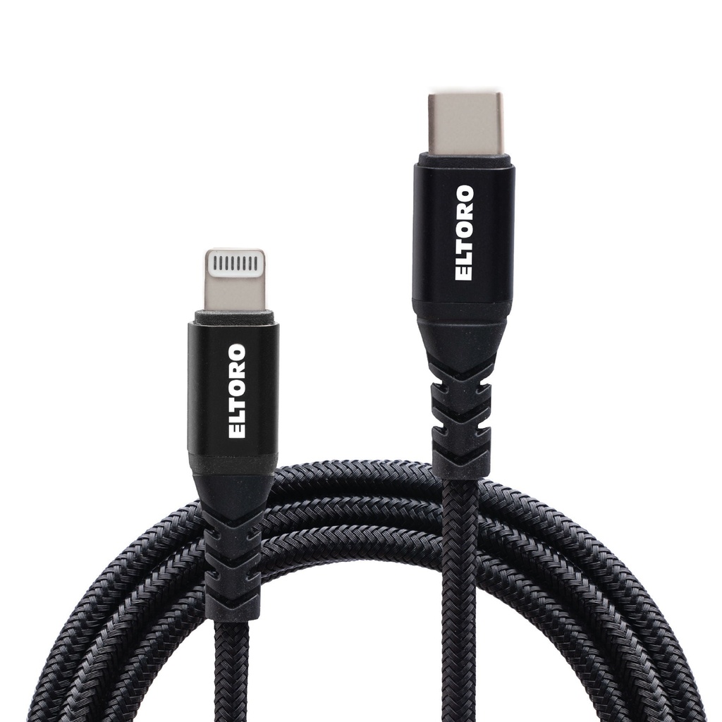 Eltoro USB-C TO Lightning KEVLAR Cable 1m with - Black Nylon