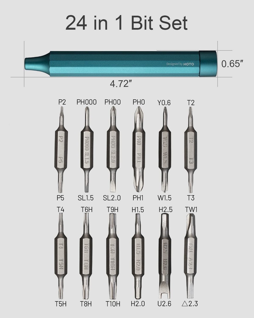 HOTO 24-in-1 Precision Screwdriver - Green