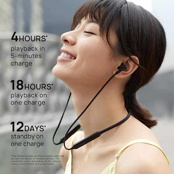 Huawei CM70 - C Freelace Bluetooth Noise Reduction Earphones - Graphite - Black