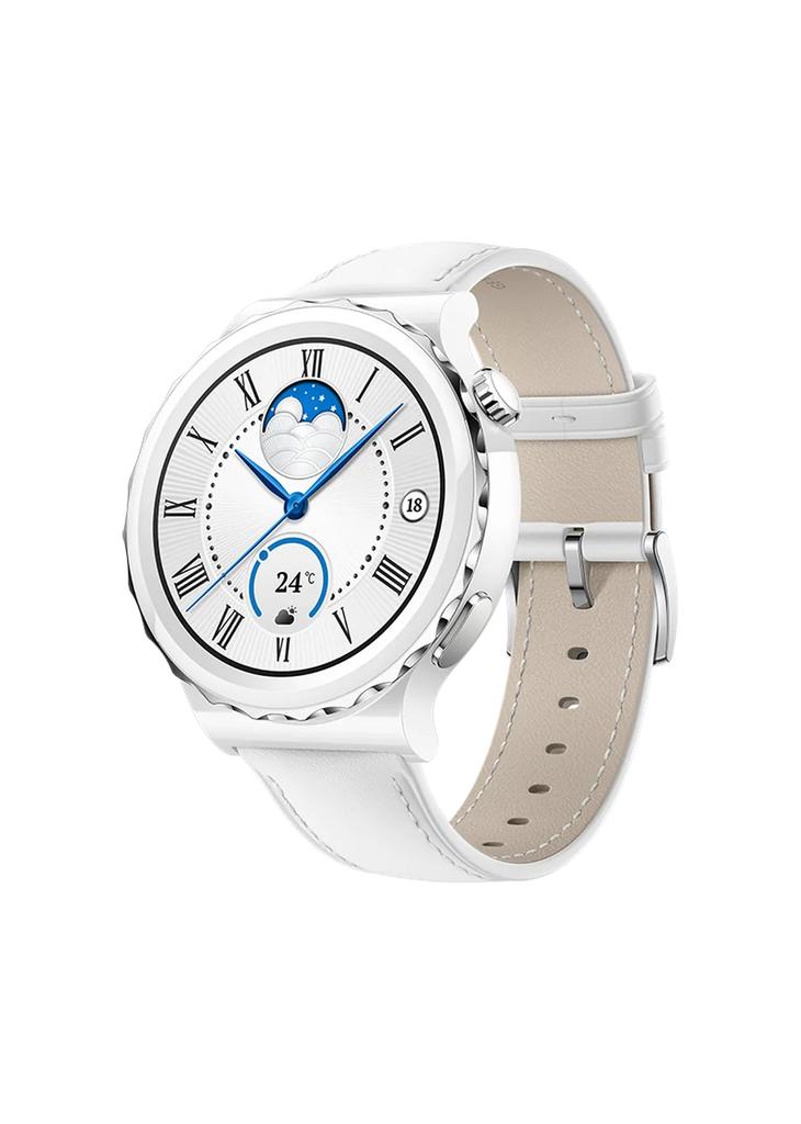 Huawei Watch GT3 Pro 43mm, Silver Bezel, White Ceramic