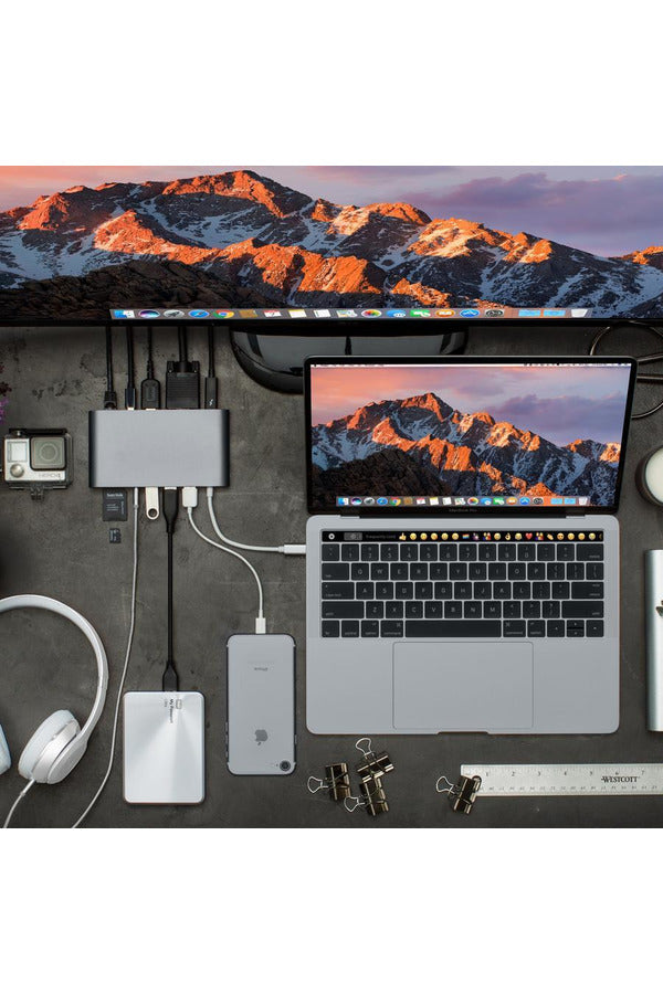 HyperDrive Ultimate 11-in-1 USB-C Hub for Mac, PC, Android, USB-C Devices - Silver GN30