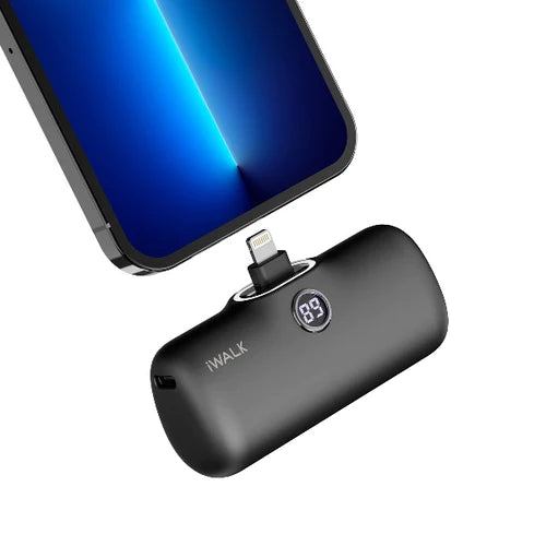 Iwalk Linkme Pro Fast Charger 4800mAh Pocket Battery With Battery Display For iPhone - Black