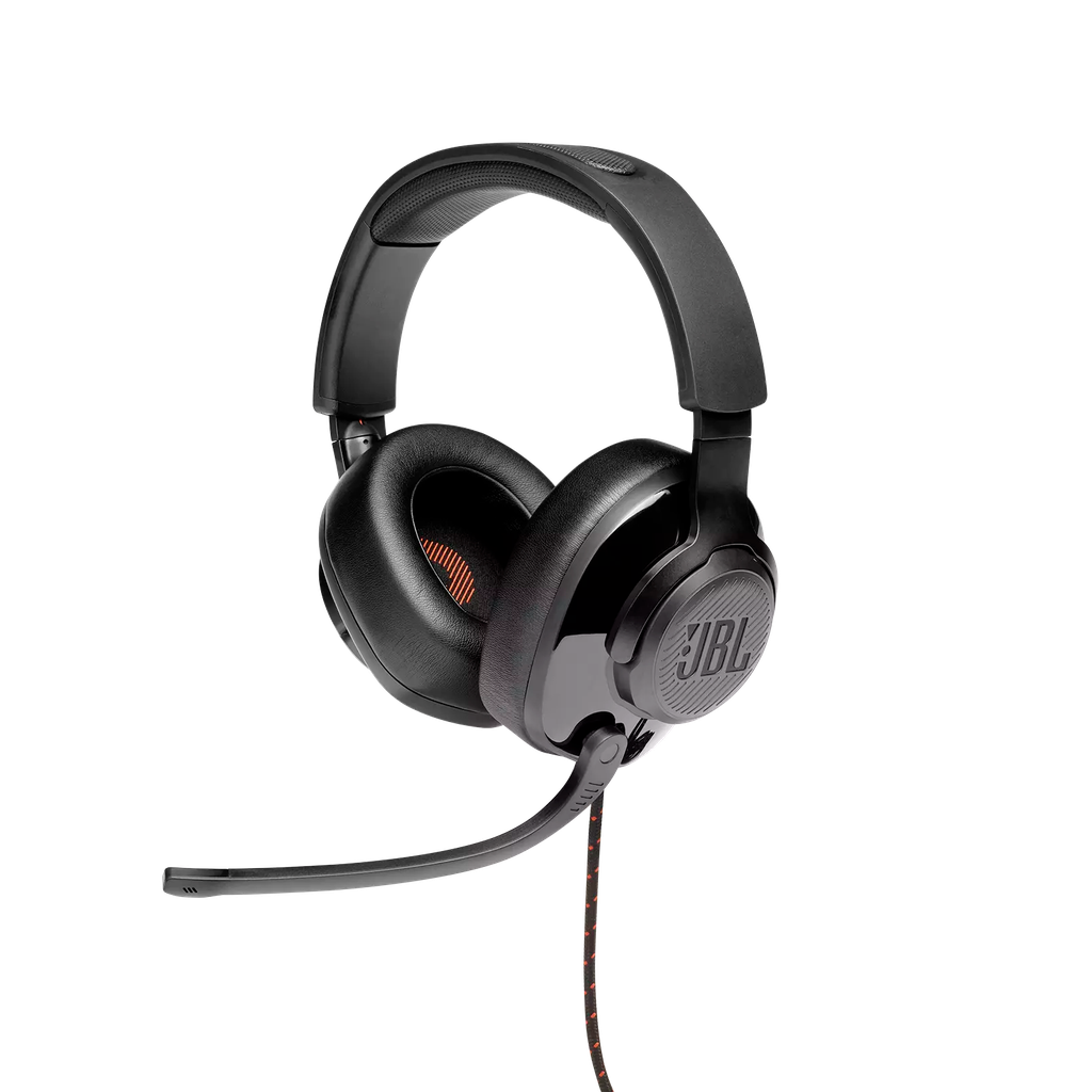 JBL Quantum 200 Wired over - ear gaming headset with flip - up mic - Black