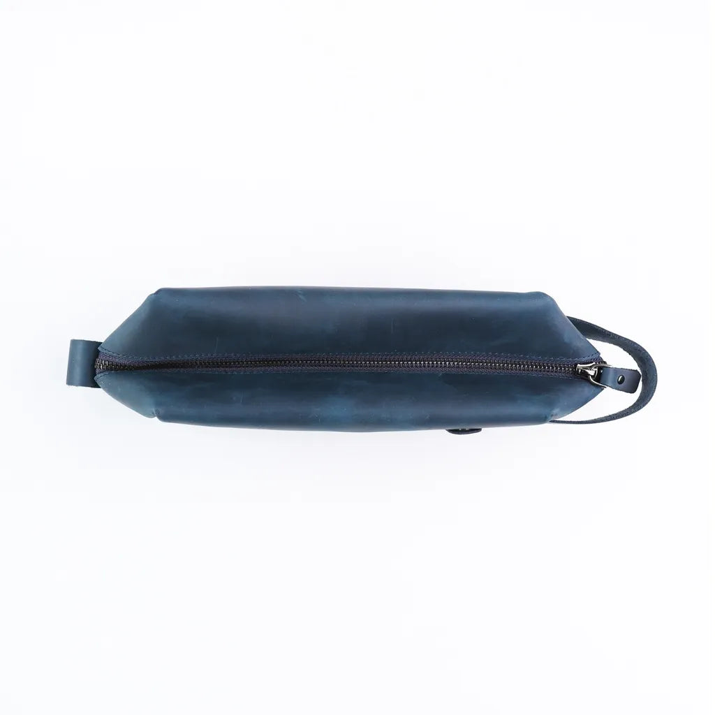 Kavy Leather Pouch Bag Blue