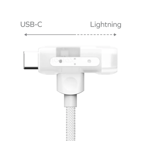 Momax 1 Link Flow Duo 2-in-1 USB-C + Lightning 1.5m Charger + Data Cable - White