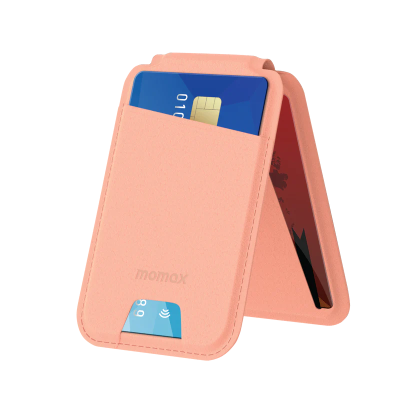 Momax 1 Wallet Magnetic stand card holder Pink