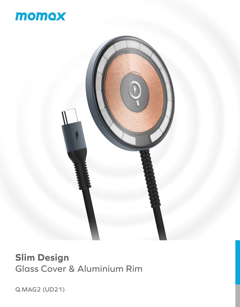 Momax Q.Mag Magnetic Wireless Charger - Grey