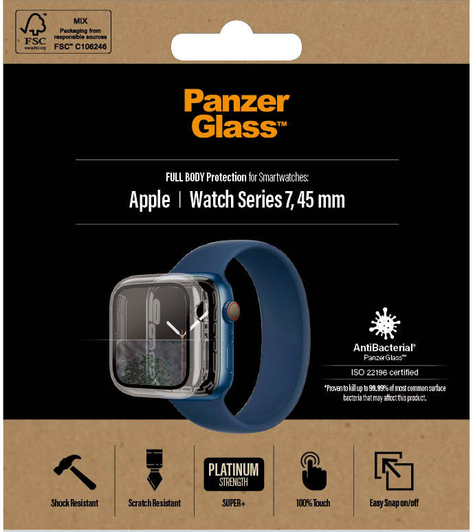 PanzerGlass Full Body Apple Watch Series 7 - 8 - 9 45mm Screen Protector