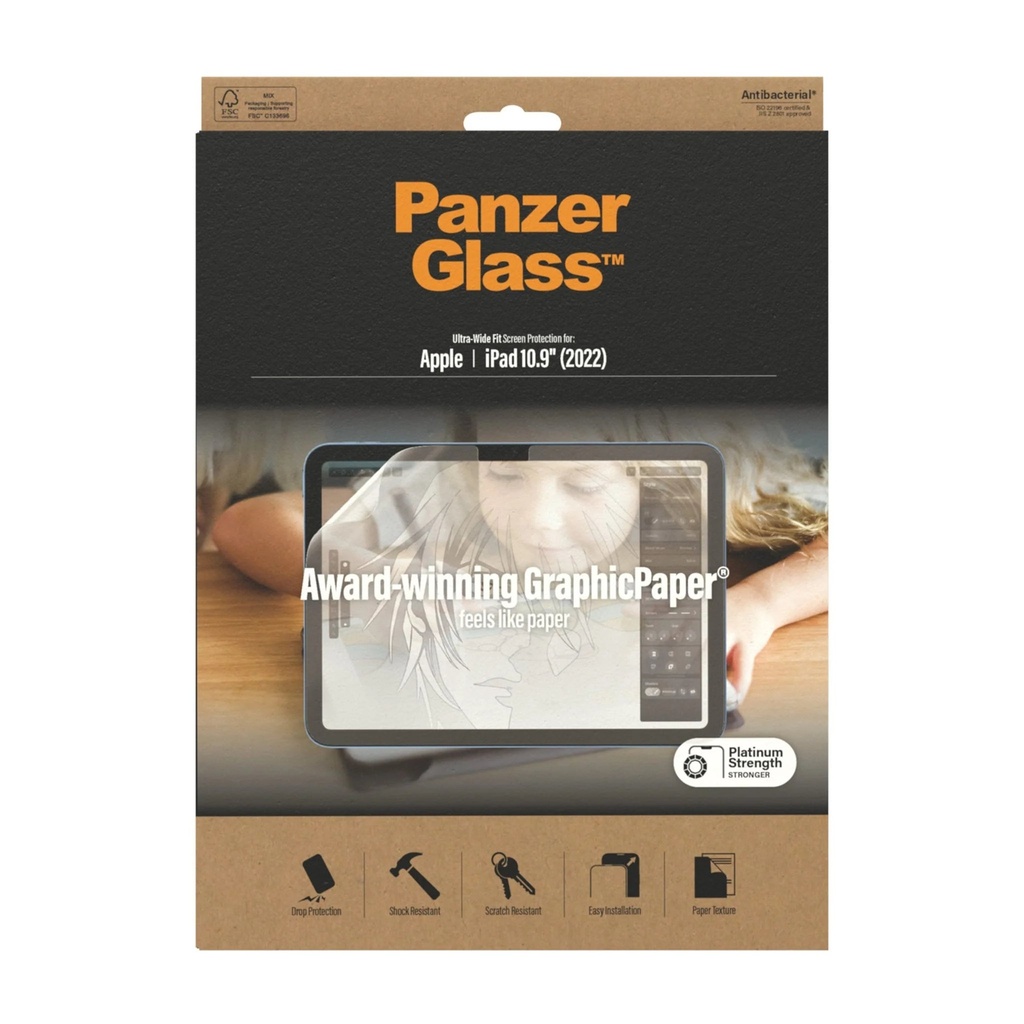 PanzerGlass Graphic Paper Screen Protector iPad Air 10.9-inch 2022 - Paper Feel - Ultra - Wide Fit