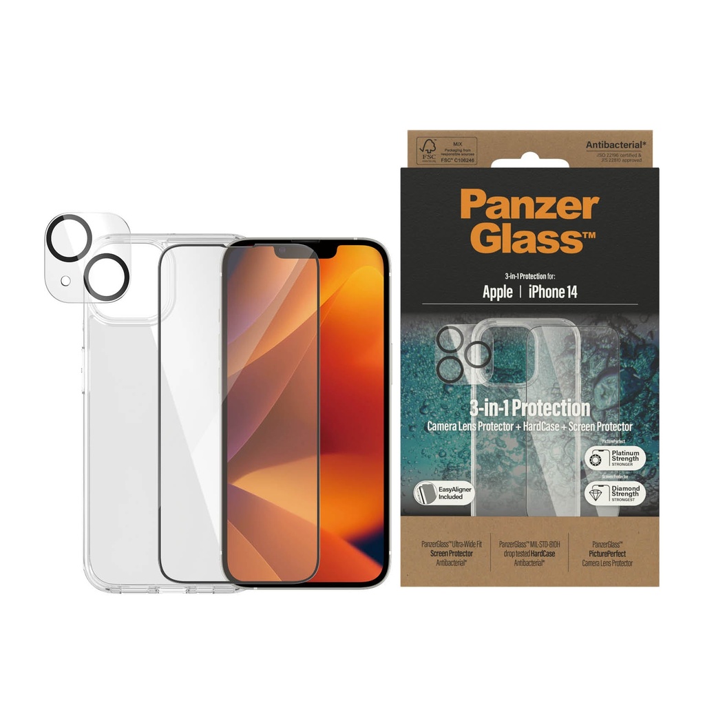 PanzerGlass iPhone 14 Bundle Clear