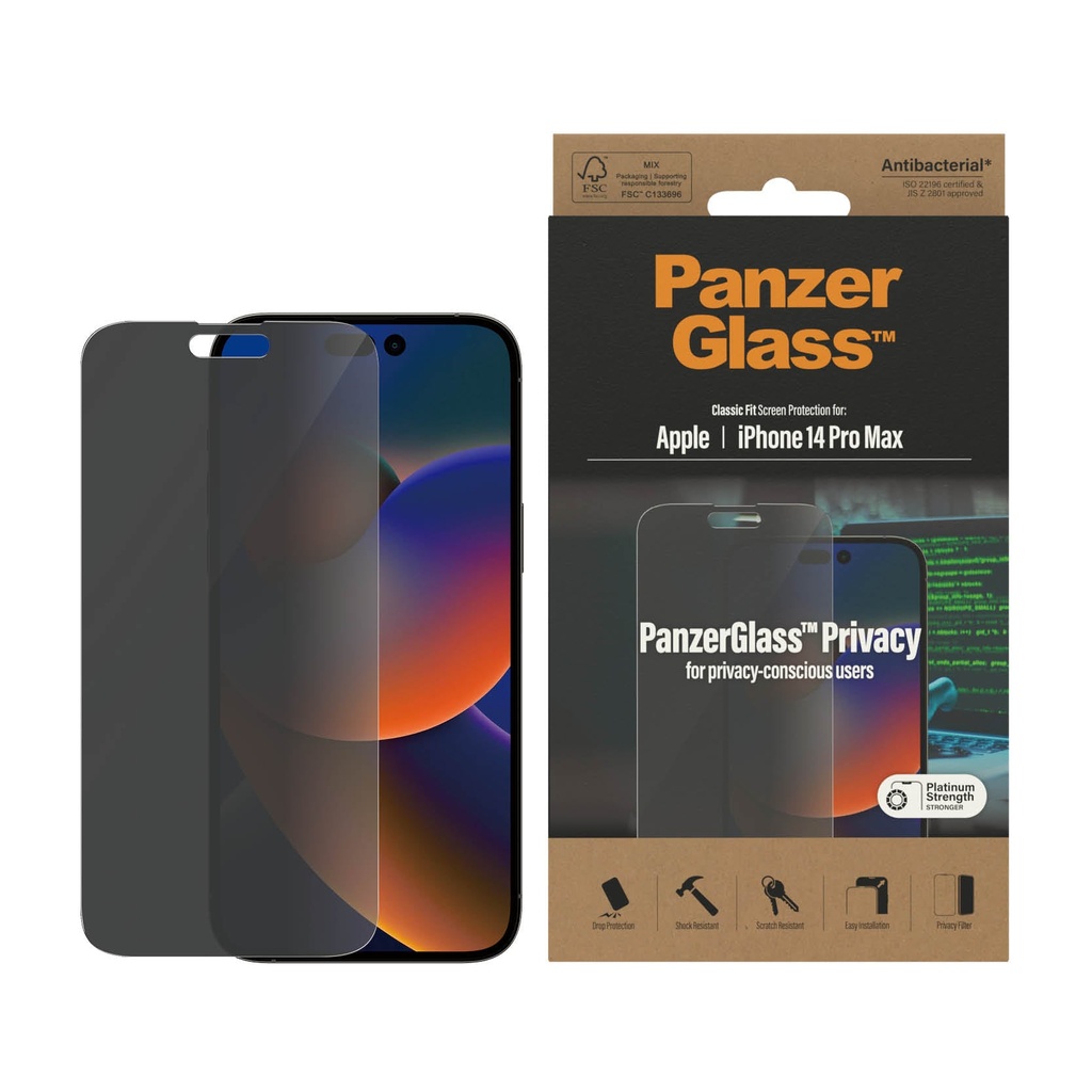 PanzerGlass iPhone 14 Pro Max Screen Protector - Privacy