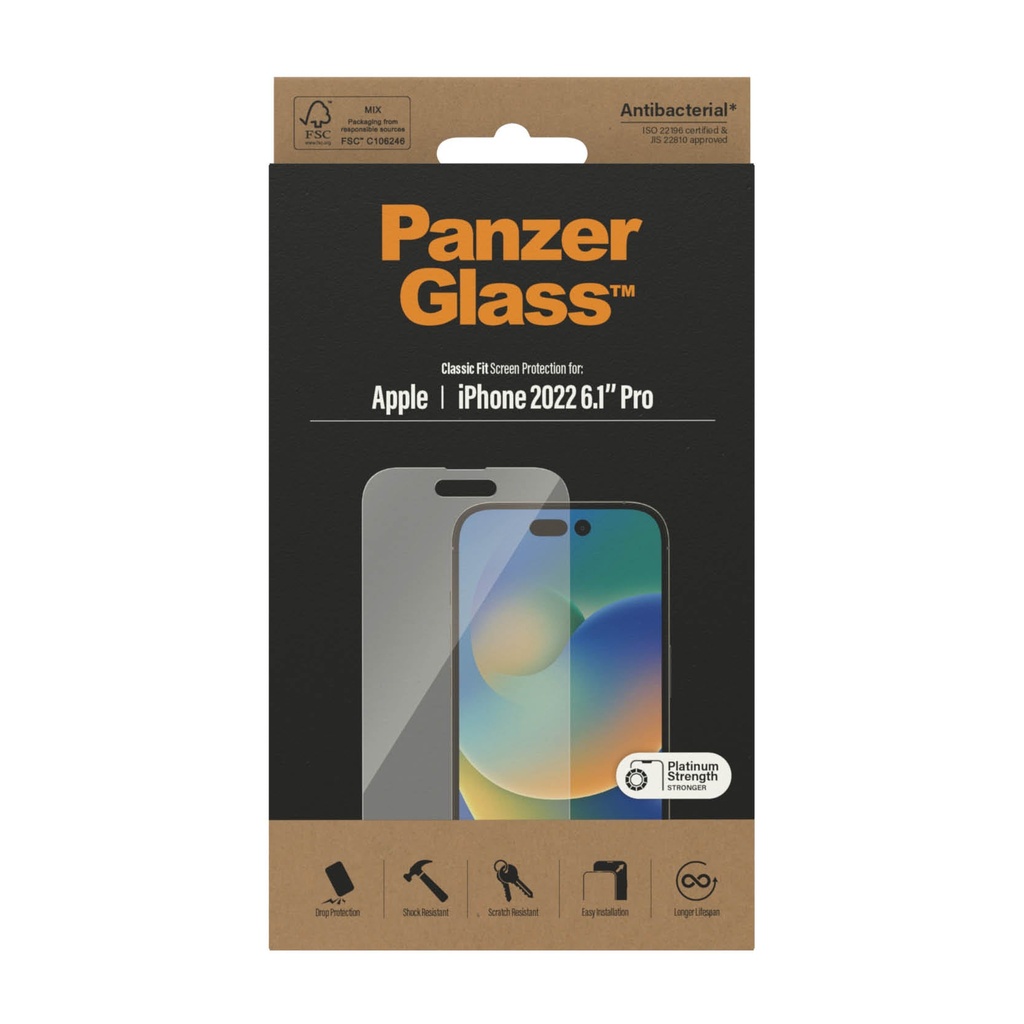 PanzerGlass iPhone 14 Pro Screen Protector - Clear