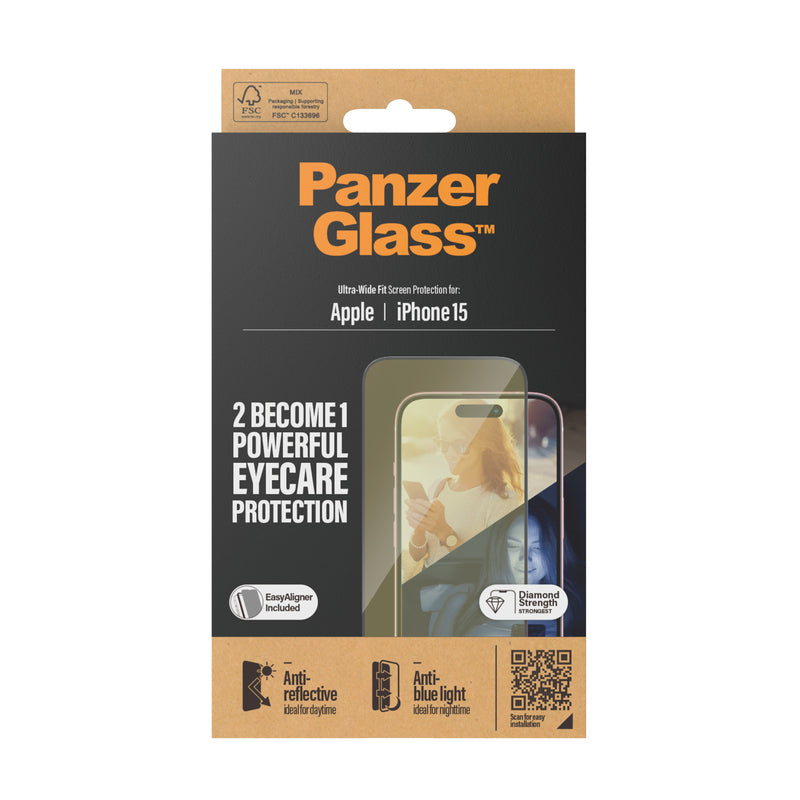 PanzerGlass iPhone 15 UWF - Anti - Reflective & Bluelight