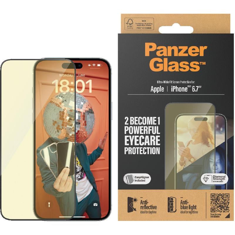 PanzerGlass iPhone 15 UWF - Anti - Reflective & Bluelight