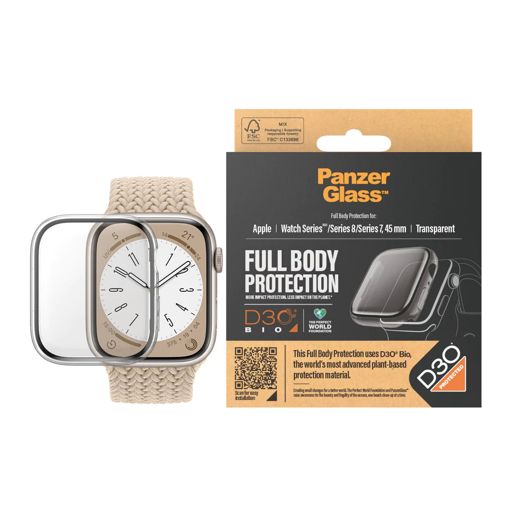 PanzerGlass Watch Full Body 2023 Big - Clear with D3O - Transparent